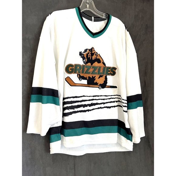 Grizzlies BAUER Men's White Ice Hockey IHL Jersey Size M